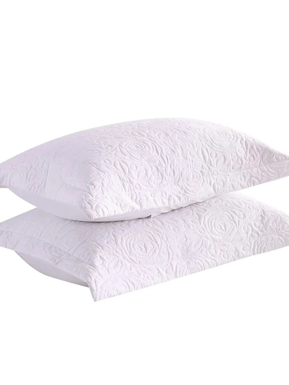 White Quilted Pillow Shams - Classic Textured Bedding